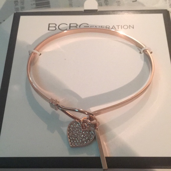 BCBG Jewelry - Bcbg Pave Heart & Bar "Love Often" Bangle Bracelet